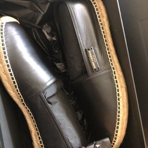 YSL Black Leather Espadrilles